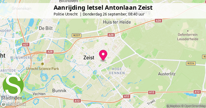 Aanrijding letsel Antonlaan Zeist