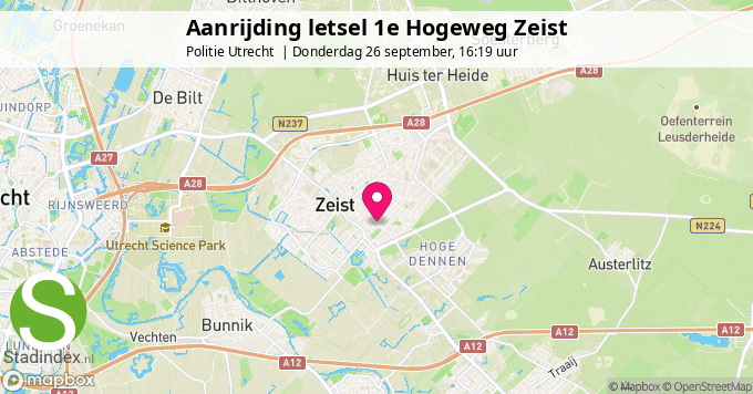 Aanrijding letsel 1e Hogeweg Zeist