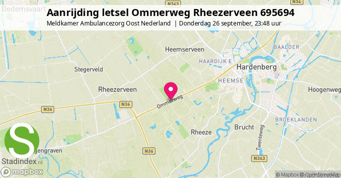 Aanrijding letsel Ommerweg Rheezerveen 695694