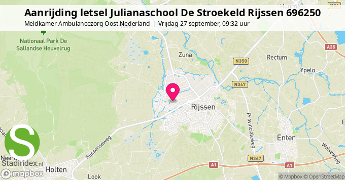 Aanrijding letsel Julianaschool De Stroekeld Rijssen 696250