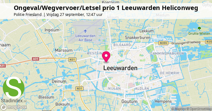 Ongeval/Wegvervoer/Letsel prio 1 Leeuwarden Heliconweg