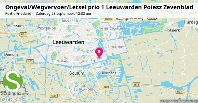 Ongeval/Wegvervoer/Letsel prio 1 Leeuwarden Poiesz Zevenblad