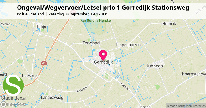 Ongeval/Wegvervoer/Letsel prio 1 Gorredijk Stationsweg