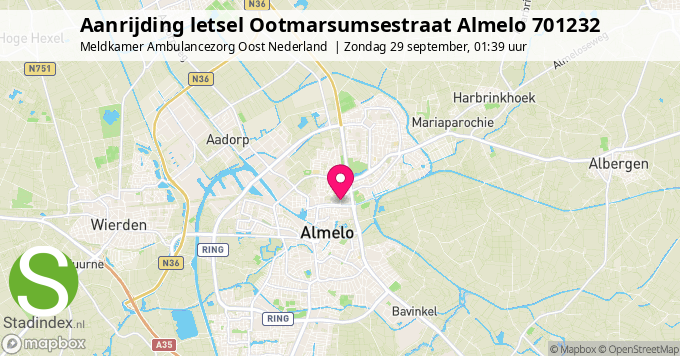 Aanrijding letsel Ootmarsumsestraat Almelo 701232