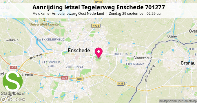 Aanrijding letsel Tegelerweg Enschede 701277