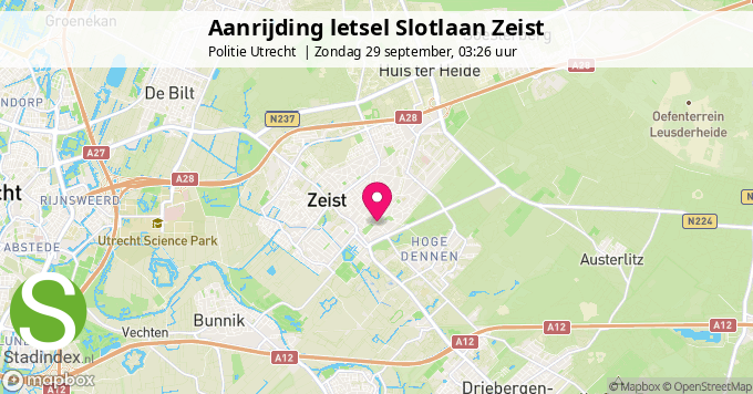 Aanrijding letsel Slotlaan Zeist