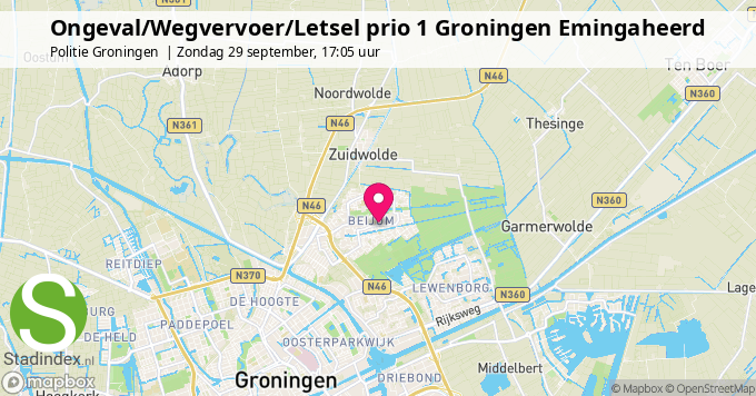 Ongeval/Wegvervoer/Letsel prio 1 Groningen Emingaheerd