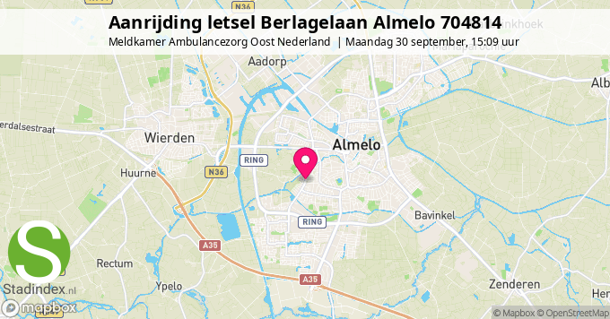 Aanrijding letsel Berlagelaan Almelo 704814