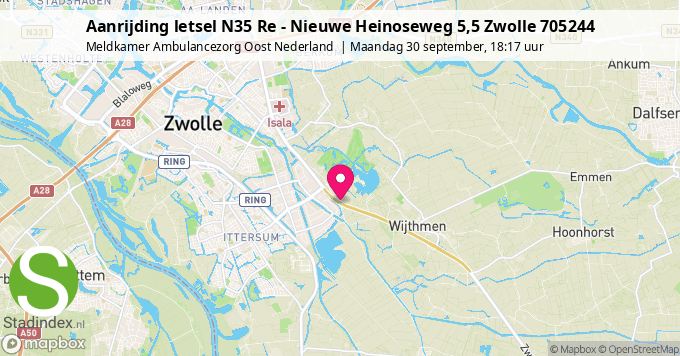 Aanrijding letsel N35 Re - Nieuwe Heinoseweg 5,5 Zwolle 705244