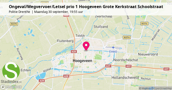 Ongeval/Wegvervoer/Letsel prio 1 Hoogeveen Grote Kerkstraat Schoolstraat