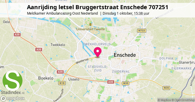 Aanrijding letsel Bruggertstraat Enschede 707251