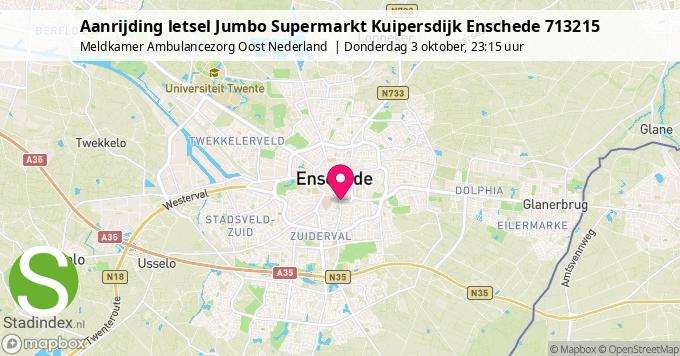 Aanrijding letsel Jumbo Supermarkt Kuipersdijk Enschede 713215