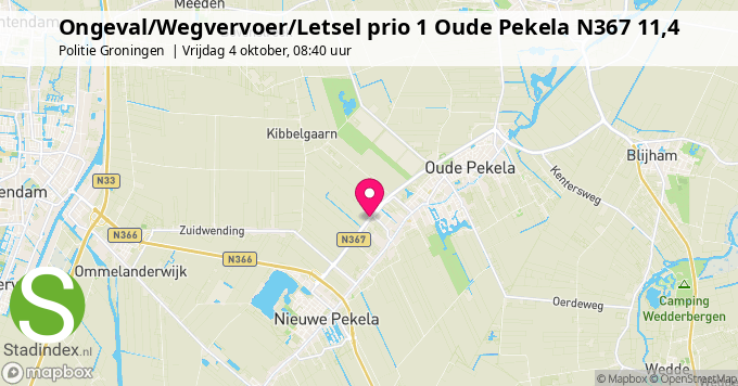 Ongeval/Wegvervoer/Letsel prio 1 Oude Pekela N367 11,4