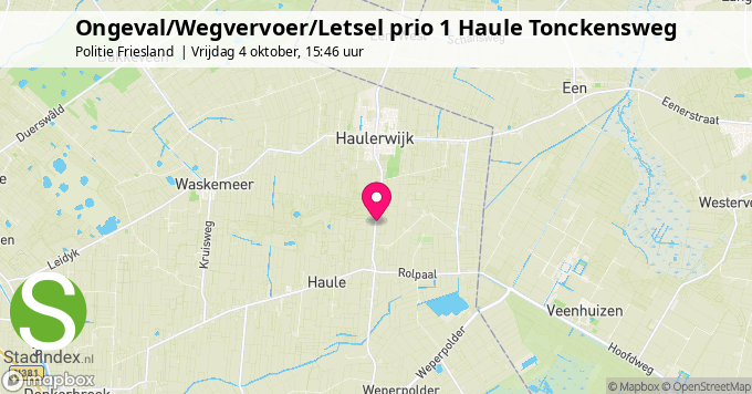 Ongeval/Wegvervoer/Letsel prio 1 Haule Tonckensweg