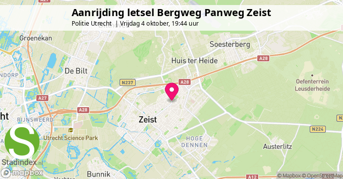 Aanrijding letsel Bergweg Panweg Zeist