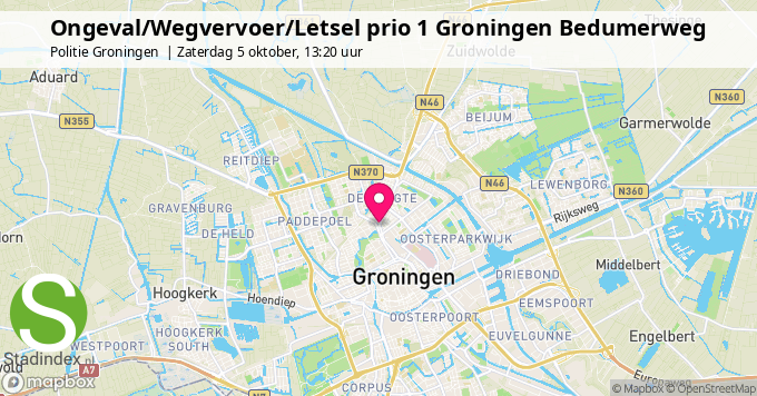 Ongeval/Wegvervoer/Letsel prio 1 Groningen Bedumerweg