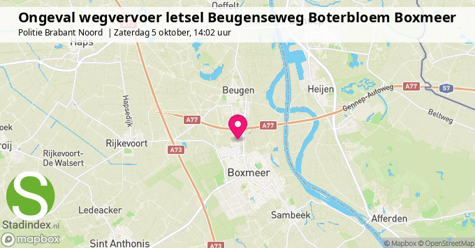 Ongeval wegvervoer letsel Beugenseweg Boterbloem Boxmeer