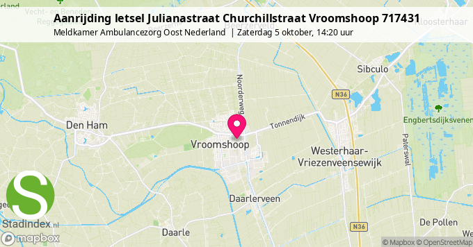 Aanrijding letsel Julianastraat Churchillstraat Vroomshoop 717431