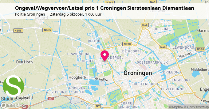 Ongeval/Wegvervoer/Letsel prio 1 Groningen Siersteenlaan Diamantlaan