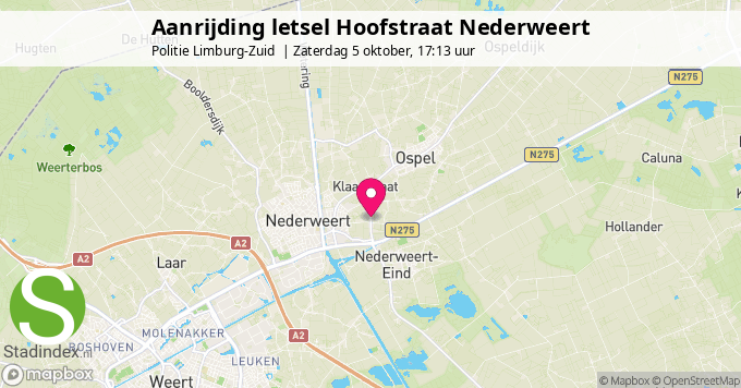 Aanrijding letsel Hoofstraat Nederweert