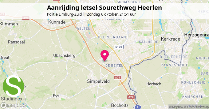 Aanrijding letsel Sourethweg Heerlen