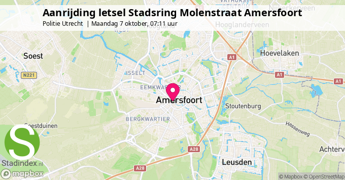 Aanrijding letsel Stadsring Molenstraat Amersfoort