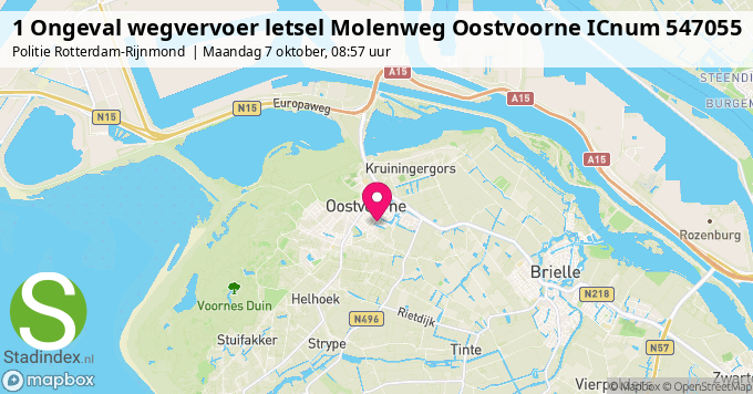 1 Ongeval wegvervoer letsel Molenweg Oostvoorne ICnum 547055