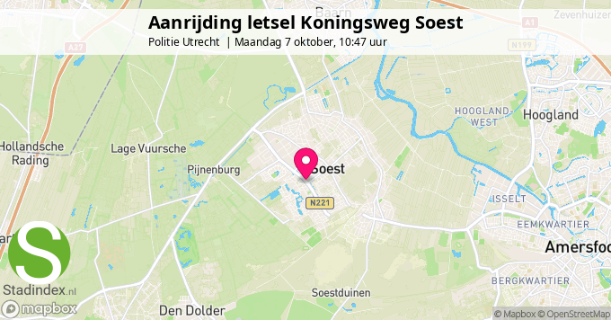 Aanrijding letsel Koningsweg Soest