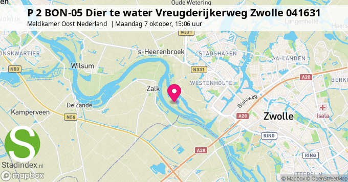 P 2 BON-05 Dier te water Vreugderijkerweg Zwolle 041631