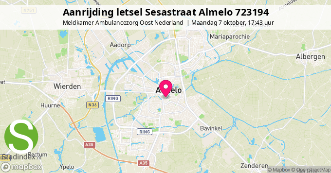 Aanrijding letsel Sesastraat Almelo 723194