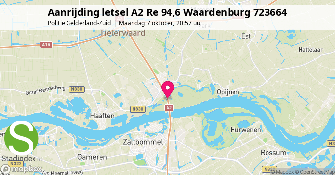 Aanrijding letsel A2 Re 94,6 Waardenburg 723664