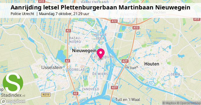 Aanrijding letsel Plettenburgerbaan Martinbaan Nieuwegein