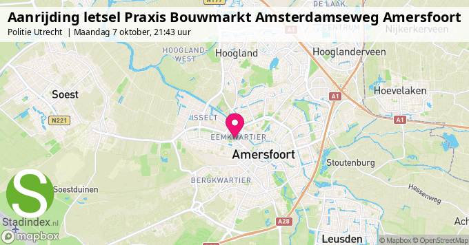 Aanrijding letsel Praxis Bouwmarkt Amsterdamseweg Amersfoort