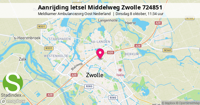 Aanrijding letsel Middelweg Zwolle 724851