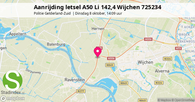 Aanrijding letsel A50 Li 142,4 Wijchen 725234