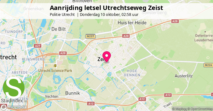 Aanrijding letsel Utrechtseweg Zeist