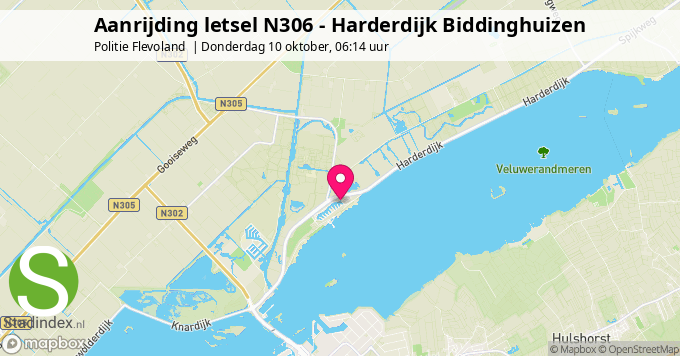 Aanrijding letsel N306 - Harderdijk Biddinghuizen