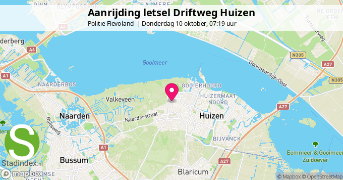 Aanrijding letsel Driftweg Huizen