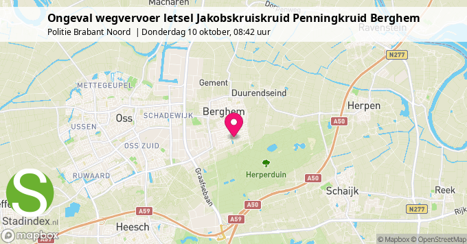 Ongeval wegvervoer letsel Jakobskruiskruid Penningkruid Berghem