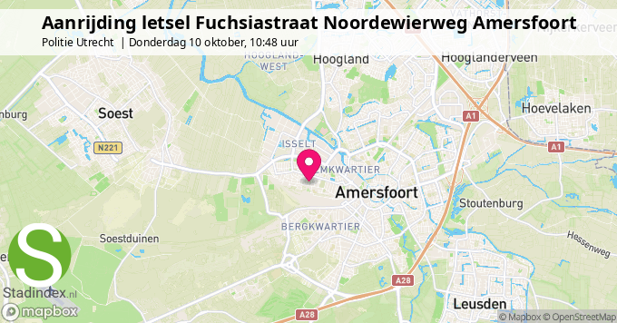 Aanrijding letsel Fuchsiastraat Noordewierweg Amersfoort