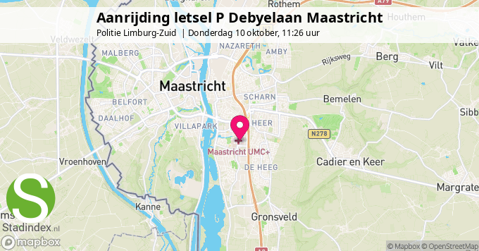 Aanrijding letsel P Debyelaan Maastricht