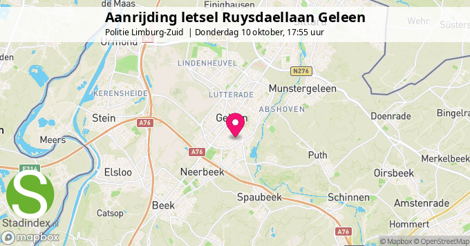 Aanrijding letsel Ruysdaellaan Geleen