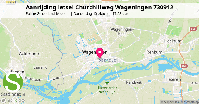 Aanrijding letsel Churchillweg Wageningen 730912