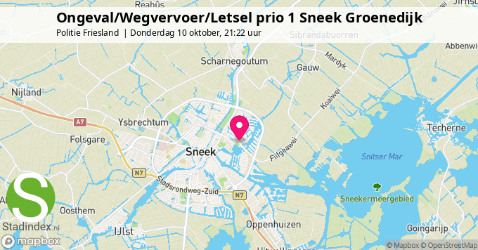 Ongeval/Wegvervoer/Letsel prio 1 Sneek Groenedijk