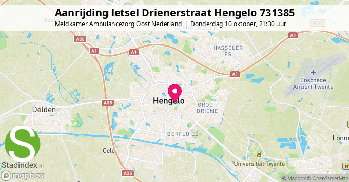 Aanrijding letsel Drienerstraat Hengelo 731385