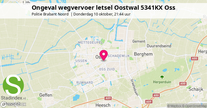 Ongeval wegvervoer letsel Oostwal 5341KX Oss