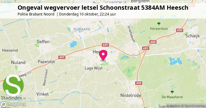 Ongeval wegvervoer letsel Schoonstraat 5384AM Heesch