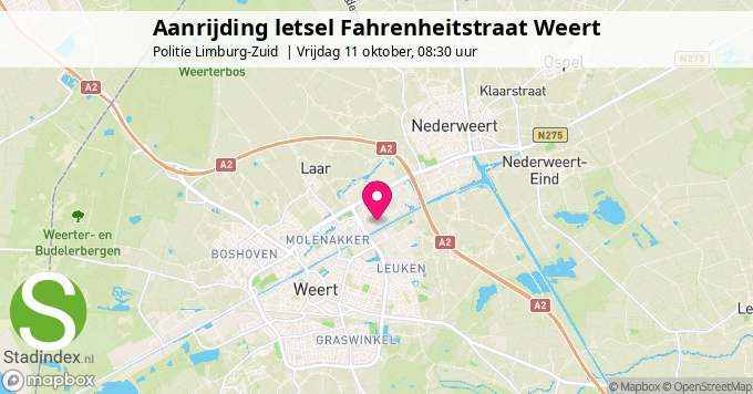 Aanrijding letsel Fahrenheitstraat Weert