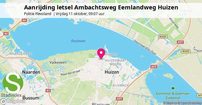 Aanrijding letsel Ambachtsweg Eemlandweg Huizen