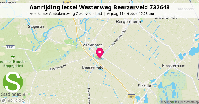 Aanrijding letsel Westerweg Beerzerveld 732648